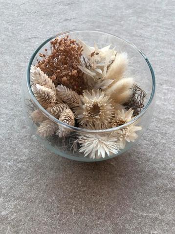 Fleurs séchées dans un bocal en verre, Enlèvement, Comme neuf