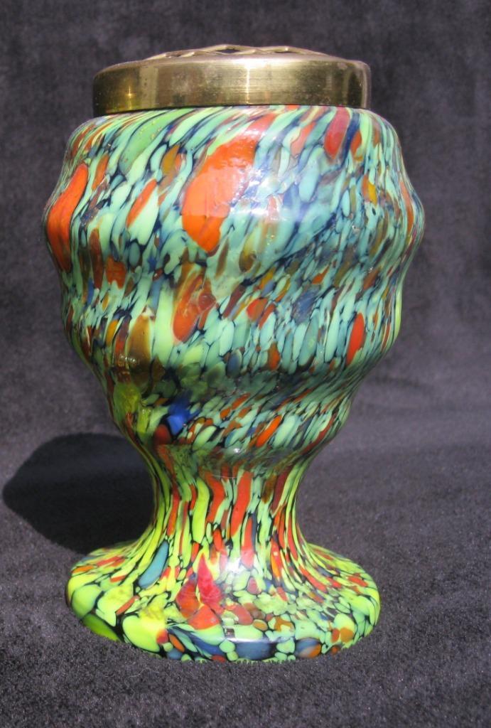 Kralik Pique Fleurs spatterglass vaas ca. 1920., Antiek en Kunst, Antiek | Vazen, Ophalen