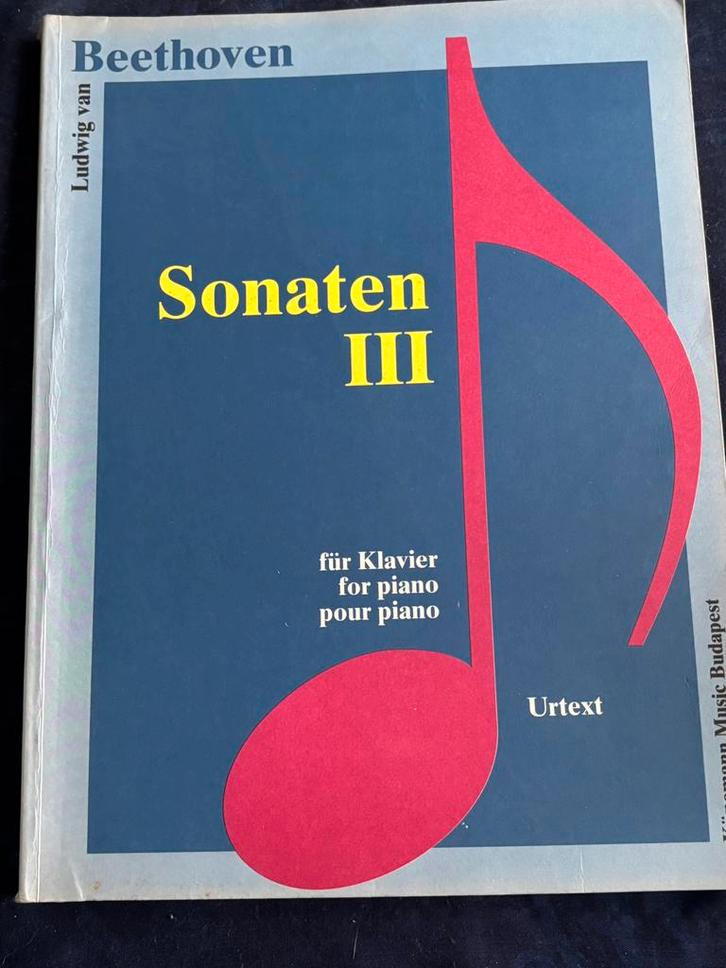 "Sonaten III" de Ludwig van Beethoven, Muziek en Instrumenten, Bladmuziek, Gebruikt, Les of Cursus, Klassiek, Piano, Ophalen of Verzenden