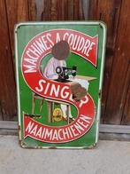 Goed verweerd Singer emaille bord van Emaillerie Belge Brux., Ophalen, Gebruikt, Reclamebord