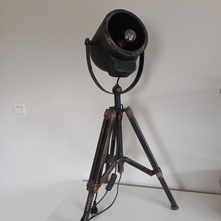 Vintage staande lamp in filmspot-stijl – 90 cm, Huis en Inrichting, Woonaccessoires | Etagères, Zo goed als nieuw, Ophalen