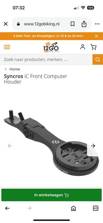 Syncross ic Garmin Mount beschikbaar voor biedingen