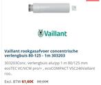 vaillant verlengbuis 303203, Doe-het-zelf en Bouw, Ventilatie en Afzuiging, Ophalen, Nieuw