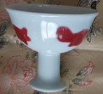 copper- red three fish stem cup