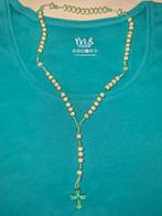 Collier chapelet perles ovales vertes croix verte, Bijoux, Sacs & Beauté, Colliers, Vert, Synthétique, Enlèvement ou Envoi, Neuf