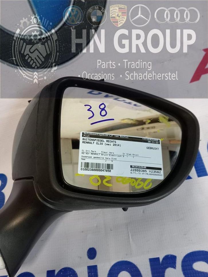 Renault Clio buitenspiegel Rechts 2014, Auto-onderdelen, Spiegels, Renault, Gebruikt, Ophalen of Verzenden