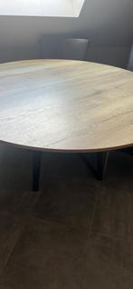 Prachtige ronde houten tafel 1,60 m, Huis en Inrichting, Tafels | Eettafels, Ophalen, Rustiek, Rond, Zo goed als nieuw