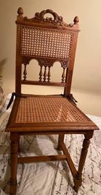 7 antieke eikenhouten stoelen/ webbing (gevlochten zitting), Antiek en Kunst, Ophalen