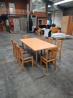 Eettafel + 8 stoelen, Huis en Inrichting, Tafels | Eettafels, Ophalen, Gebruikt, 50 tot 100 cm, Vijf personen of meer