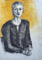 Pastel/craie de Ton Etman 'Portrait' (1945-1999), Enlèvement