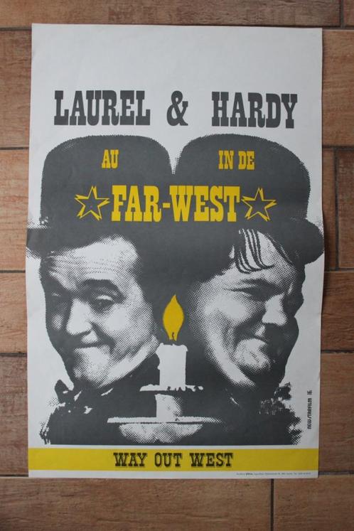 filmaffiche Laurel and Hardy Way Out West filmposter, Verzamelen, Posters, Zo goed als nieuw, Film en Tv, A1 t/m A3, Rechthoekig Staand