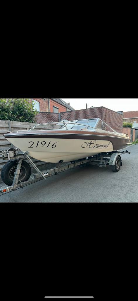 Retro hammond boot, Watersport en Boten, Speedboten, Zo goed als nieuw, 3 tot 6 meter, Benzine, 70 tot 120 pk, Polyester, Binnenboordmotor