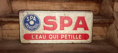 Oud plaatwerk en Spa Het bruisend water., Verzamelen, Merken en Reclamevoorwerpen, Gebruikt, Reclamebord, Ophalen of Verzenden