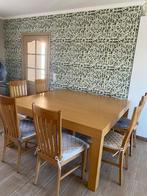 Uitschuifbare houten vierkante tafel, Ophalen, Gebruikt, 150 tot 200 cm, Vijf personen of meer