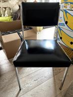 4retro stoelen, zwart skai met inox frame, Ophalen, Huis en Inrichting