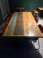 Eettafel met 6 stoelen, Huis en Inrichting, Tafels | Eettafels, Ophalen, Zo goed als nieuw, Vijf personen of meer, Rechthoekig