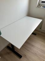 Witte Bureau/tafel B80cm L160cm in hoogste verstelbaar, Maison & Meubles, Bureaux, Comme neuf, Enlèvement, Bureau, Réglable en hauteur