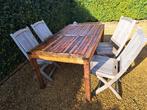 Tuinset Teak : Tafel + 4 stoelen, Tuin en Terras, Ophalen, 4 zitplaatsen, Gebruikt, Teakhout