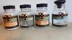 Glazen apotheekflesjes,flacons,medicijnpotjes met bakeliet, Ophalen of Verzenden