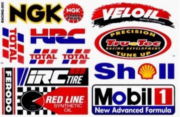 NGK HRC Shell Ferodo Mobil1 Veloil stickervel motoren beschikbaar voor biedingen