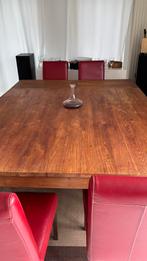 Table carrée bois massif avec 8 chaises, Enlèvement, Comme neuf
