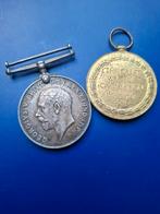 2 medailles wereldoorlog 1. Engeland. King George. 1x zilver, Verzamelen, Ophalen of Verzenden