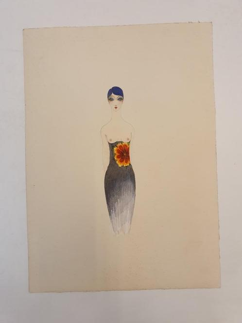 Œuvre originale de Jacques Michel 1936-2020 - mod à moitié n, Antiquités & Art, Art | Peinture | Moderne, Enlèvement ou Envoi