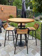 Bartafel en barkrukken, Tuin en Terras, Ophalen, 4 zitplaatsen, Aluminium, Zo goed als nieuw