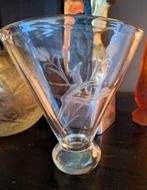 Vase Val saint lambert - décor de biche - 19 cm, Antiquités & Art, Antiquités | Verre & Cristal, Enlèvement ou Envoi