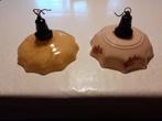 2 antieke lusterkappen-opaline-opaal glas-beige+roze, Antiek en Kunst, Ophalen