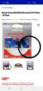 2 x hoya prime xs 67mm uv filter met elk een case, Audio, Tv en Foto, Ophalen of Verzenden, Zo goed als nieuw