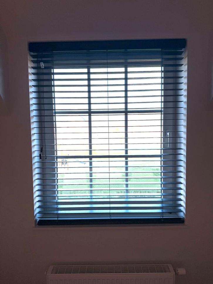 Jaloezie/lamel zwart hout (B 112 x H 135), Huis en Inrichting, Stoffering | Gordijnen en Lamellen, Zo goed als nieuw, Zwart, Ophalen