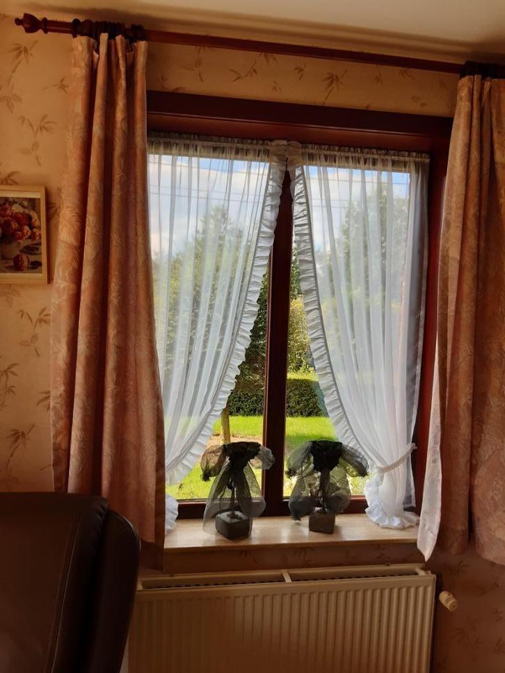 gordijnen bonne femme, Huis en Inrichting, Stoffering | Gordijnen en Lamellen, Gebruikt, Wit, Ophalen of Verzenden