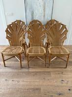 Majestueuses chaises rotin Palmier circa 1950, Maison & Meubles, Chaises, Autres couleurs, Vintage, Osier ou Rotin, Enlèvement ou Envoi