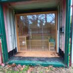 Panorama tuin sauna 6-8 pers in 10ft zeecontainer, Sport en Fitness, Ophalen, Zo goed als nieuw, Fins of Traditioneel, Complete sauna