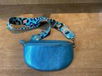 Turquoise lederen cross body bag, Ophalen of Verzenden, Gebruikt, Blauw