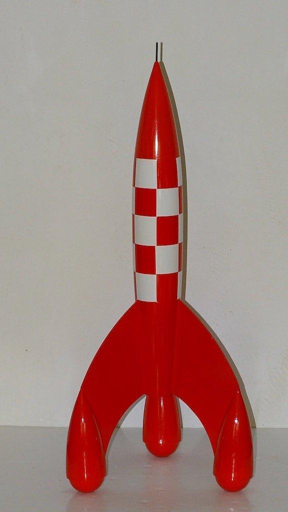 Tintin fusée Aroutcheff 67 cm, Collections, Personnages de BD, Comme neuf, Statue ou Figurine, Tintin, Enlèvement