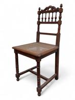 Henri II eikenhouten rieten stoelen - set van 6, Antiek en Kunst, Ophalen