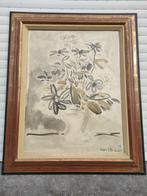 aquarelle fleurs signe Roger STANDAERT, Ophalen of Verzenden