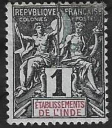 1 Postzegel India - Franse postkantoren 1892 beschikbaar voor biedingen