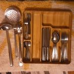Set inox bestek 33 dingen + bestekbak, Prijs voor alles, Ophalen of Verzenden, Gebruikt, Inox of Chroom