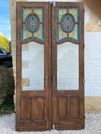 Prachtige antieke eiken deuren met glas- en loodwerk, Antiek en Kunst, Ophalen