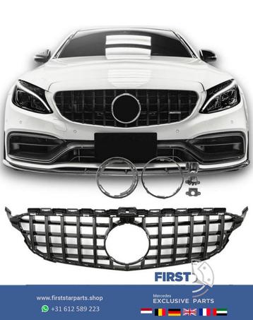 W205 FACELIFT C63 C63s GT PANAMERICANA GRIL ZWART Mercedes C beschikbaar voor biedingen