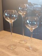 Set van 3 photophores mondgeblazen glas 21-25-29 cm, Enlèvement, Comme neuf, Autres matériaux, Chandelier