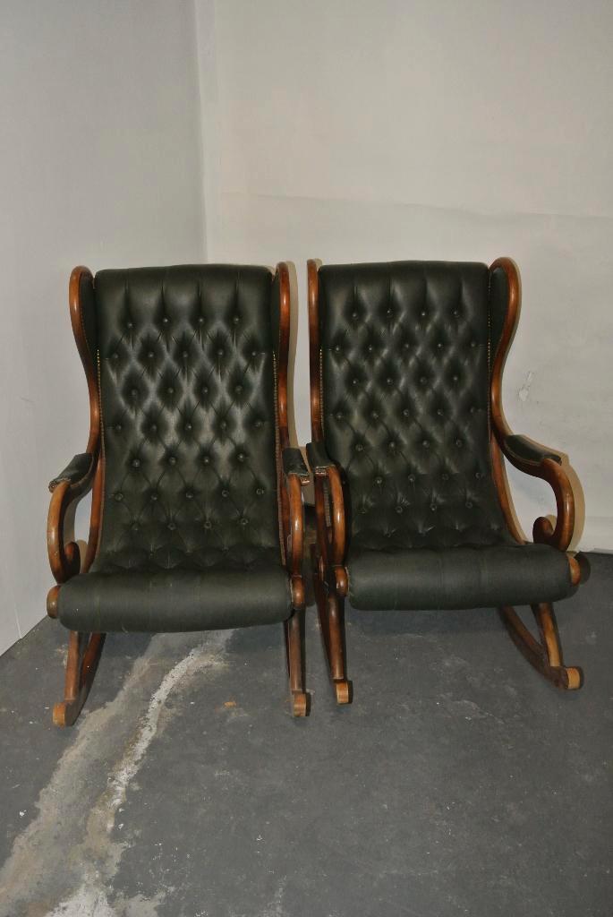 Vintage Chesterfield schommelstoel 2 stuks, Antiquités & Art, Antiquités | Meubles | Chaises & Canapés, Enlèvement