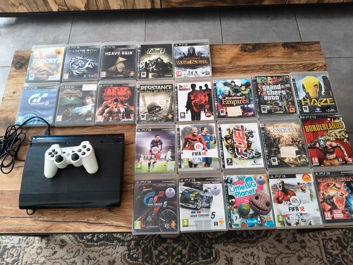 Playstation 3 bundel - console + 1 controller + 22 games!, Games en Spelcomputers, Spelcomputers | Sony PlayStation 3, Ophalen