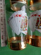 Verres jeu de cartes, vintage, Autres types, Utilisé, Enlèvement ou Envoi