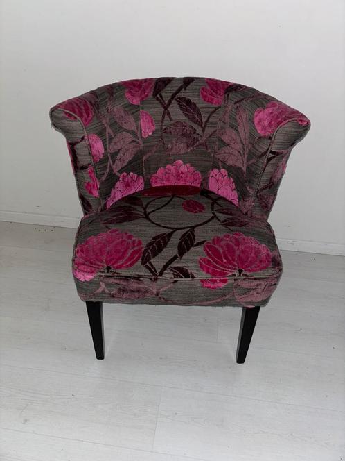 Chaises couleur taupe avec détails de fleurs rose/bordeaux, Huis en Inrichting, Stoelen, Zo goed als nieuw, Vijf, Zes of meer stoelen