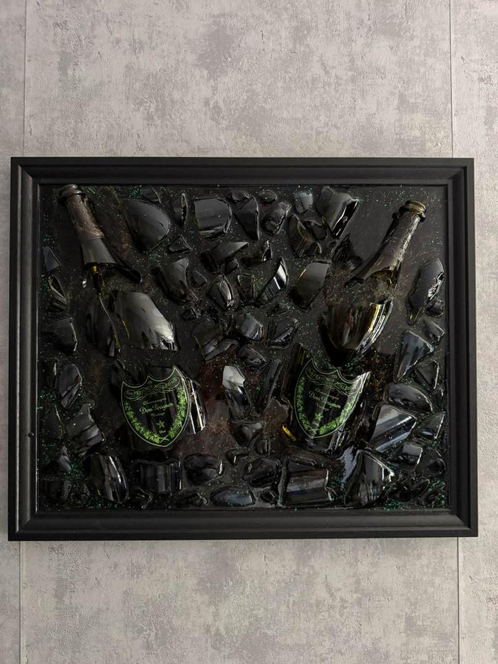 Uniek Dom Pérignon kunstwerk, Huis en Inrichting, Woonaccessoires | Schilderijen, Tekeningen en Foto's, Nieuw, Overige typen, Oorspronkelijke maker