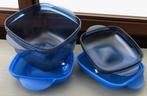 2 TUPPERWARE POTTEN voor de microgolfoven: 10 euro/stuk, Ophalen of Verzenden, Zo goed als nieuw, Blauw, Bak of Kom